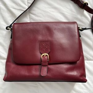 Patricia Nash Elegant Burgundy Mili Leather crossbody Bag NWOT